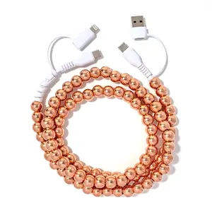 Beaded Phone Charger Copper