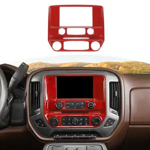 Chevrolet Silverado 1500 & GMC Sierra 1500 Center Console Dashboard Cover Trim Car Interior Sticker Decal, Carbon Fiber Design
