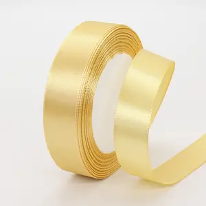 Luxurious 20mm Wide Golden Satin Ribbon, - Vibrant Solid Color Fabric for Crafting, Gift Wrapping, Balloons, DIY Sewing Projects, Hair Bows & Cake Decoration, Best for Christmas
