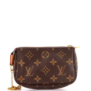 Pre-owned Louis Vuitton Canvas Coated Clutches & Wristlets Pochette Accessoires Monogram Canvas Mini by Rebag