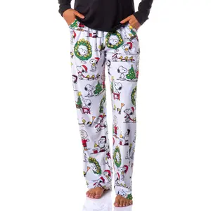Peanuts Womens' Christmas Charlie Brown Snoopy Santa Sleep Pajama Pants