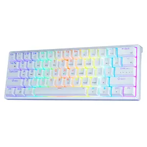 Solakaka SK961 Wireless Mechanical 60% Keyboard Tri-Mode Connection RGB Backlight Programmable Gaming Keyboard Office Backlit Mini Keyboard Bluetooth Computer Keyboard Budget Keyboard PC Accessory
