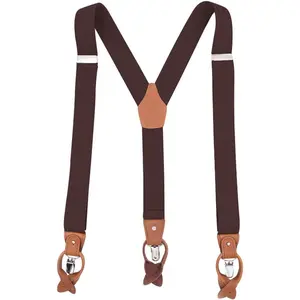Suspenders for Men Button End Heavy Duty Big and Tall Adjustable Elastic
