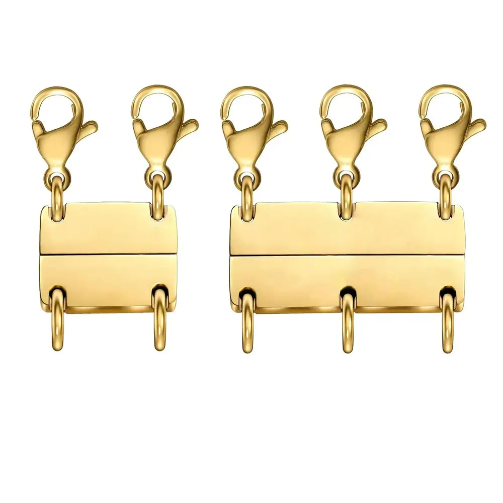 Multi Necklace Layering Clasp, Gold Alloy Necklace Separator for Layering, Strong Magnetic Clasps Jewelry Connectors for Layered Look, Secure Clasp, Beads And Accessories, Clasps For Jewelry Making