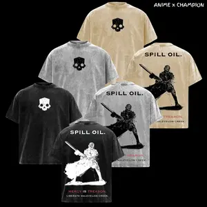 Helldivers 2 Oversized Washed Hoodie & Tee Set – Double Sided Print Streetwear – Unisex Gaming Apparel – Gift for Helldivers Fans