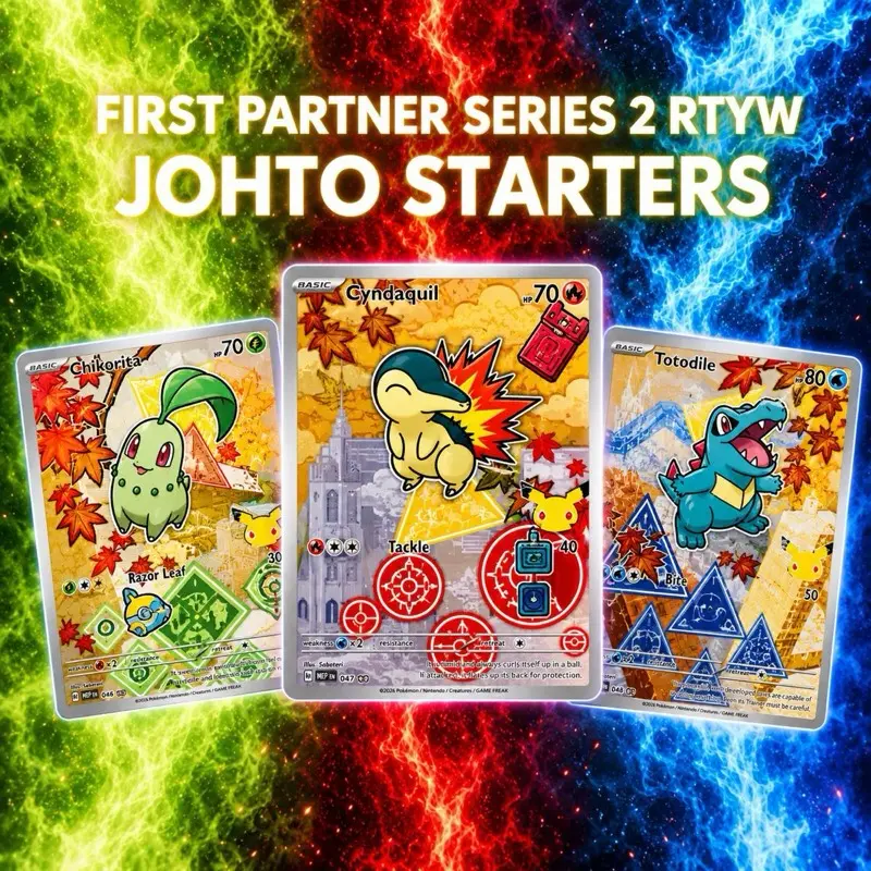 First Partner Series 2 Rip Till You Hit Johto Starter Set Guaranteed! [NO PACK MIN] (LIVE RIP)