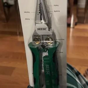 SEESE 8 in 1 Wire Stripper Twister for Cutting and Pulling Wires, Cable Scissors,Voltage Tester Pliers, 12V to 250V Live,Null,Hot Wire Judgment AC DC, Audible and Flashing LED Alarms Gift for Thanksgiving,Christmas,New Year