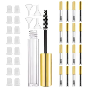 16 Pack Empty Mascara Tube 10ml Refillable Bottles with Brush Wand&Funnels,Leakproof Travel Containers for Lash & Brow Serum,Portable for Makeup Artists or Beginners()
