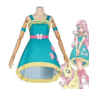Cute Pastel Yellow Fluttershy Inspired Cosplay Costume Full Set Outfit for Anime Fans Halloween Comic Con Party Role Play Soft Comfortable Fabric Dress Up Suit for Girls Women