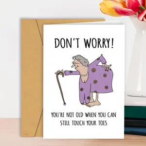 Funny “Don’t Worry” Slogan Birthday Card Set – Pack Greeting Cards with Envelopes, Cute & Personalized Style Card for Mom, Grandma, Sister or Friends, Party Gift