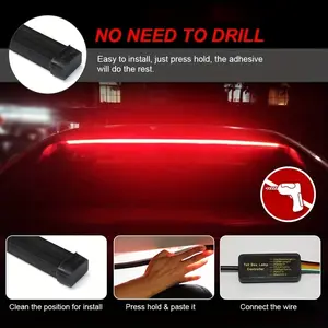 LED car 3rd lights with high position modified car soft strip light High Visibility Magnetic Strobe Light Bar led  strobe