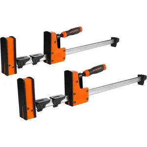 24-Inch Parallel Bar Clamp, Heavy-Duty Cabinet Master Clamp  Woodworking Glue-Up, 2200 lbs Force, Quick Release, Spreader Function, 2-Pack