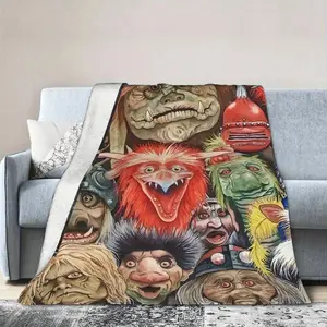 Labyrinth Movie Blanket Flannel Jareth Goblin King Design Ultra Soft All Season Throw Gift For Fans Couch Bed Office Travel Fantasy Decor Perfect for Home Bedroom Bed Sofa Picnic Travel and Office Use Ideal for Christmas and Holiday Gifts.