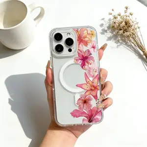 Girly Magnetic Case for iPhone11/12/13/14/15/16/promax, floral arrangement MagSafe Ready, Slim Fit, Drop-Proof |   Perfect for Soft Girl Aesthetic