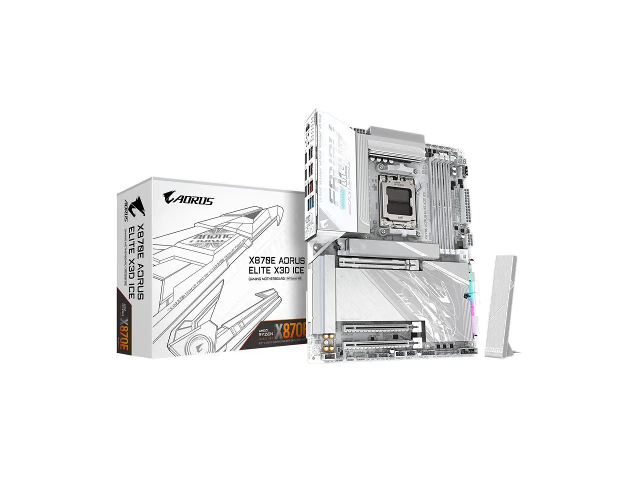 GIGABYTE X870E AORUS ELITE X3D ICE AM5 AMD X870E ATX Motherboard GIGABYTE X870E AORUS ELITE X3D ICE AM5 AMD X870E ATX Motherboard