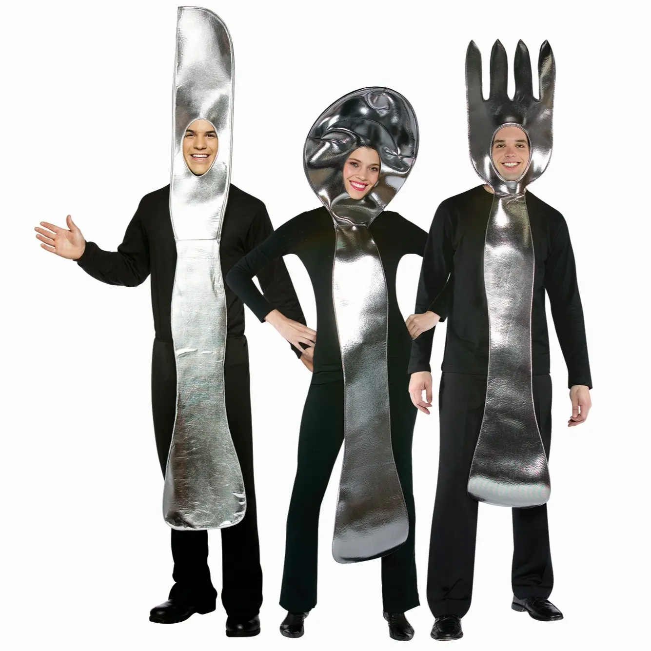 Rasta Imposta 3 Piece Imitation Utensil Group Costume Set with Fork, Knife, and Spoon