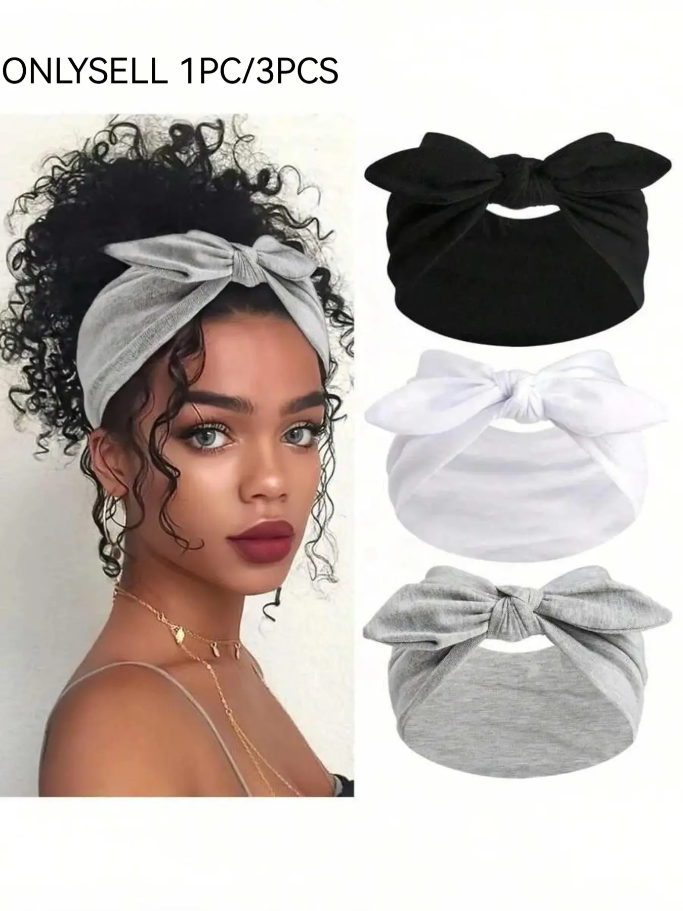 Cute Solid Color Bowknot Headband Set, Bow Detail, Ultra-Wide Chic Elastic Headbands, Suitable for Outdoor Activities