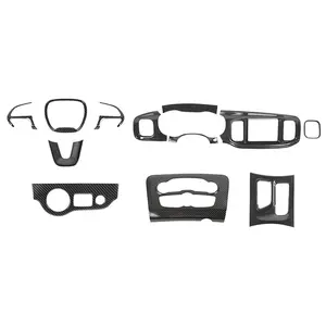 12x Interior Center Console Trim Cover Kit for Dodge Charger 2015+ Carbon Fiber car sticker Decoration Decal