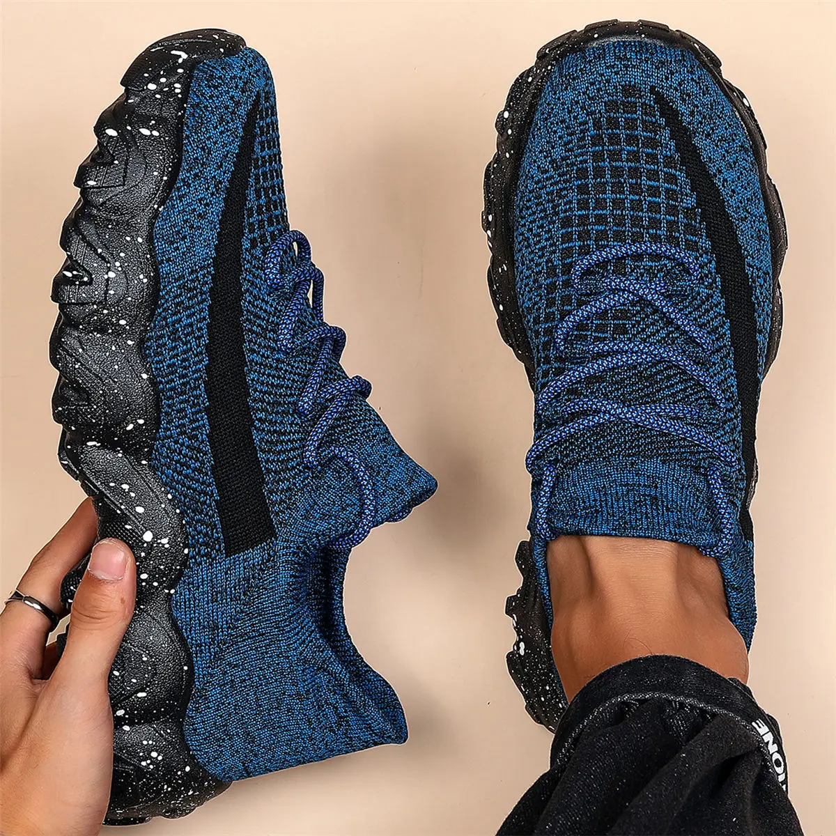 Men's Casual Woven Footwear, Breathable Trainer Shoe for Daily Wear