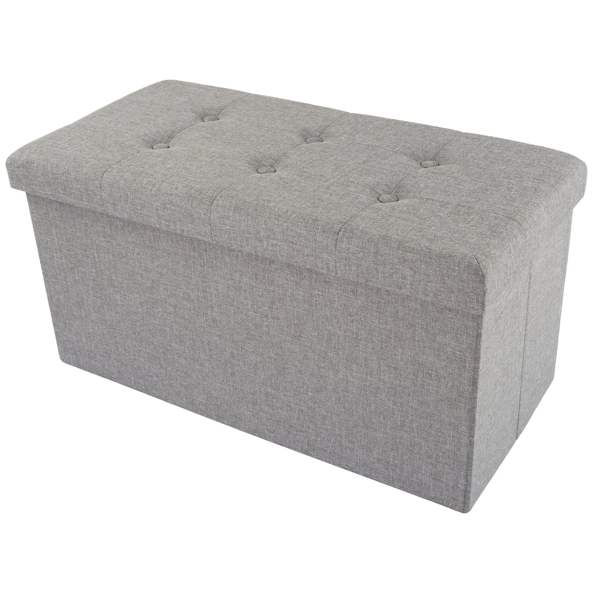 Lavish Home 30" Tufted Folding Storage Ottomanw/Removable Bin