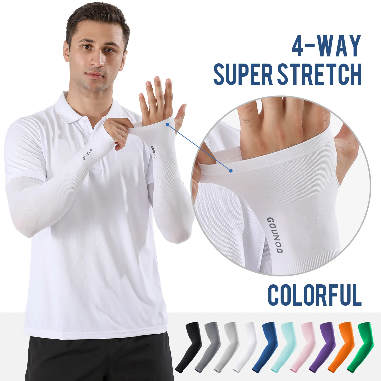 Sun Protection UV Garden Arm Sleeves with Thumb Hole for Men Women UPF 50+ Compression Cooling sport glovessleeves  for sun