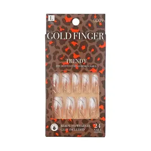 Gold Finger Trendy Glue-On False Nails - Children Sleepin