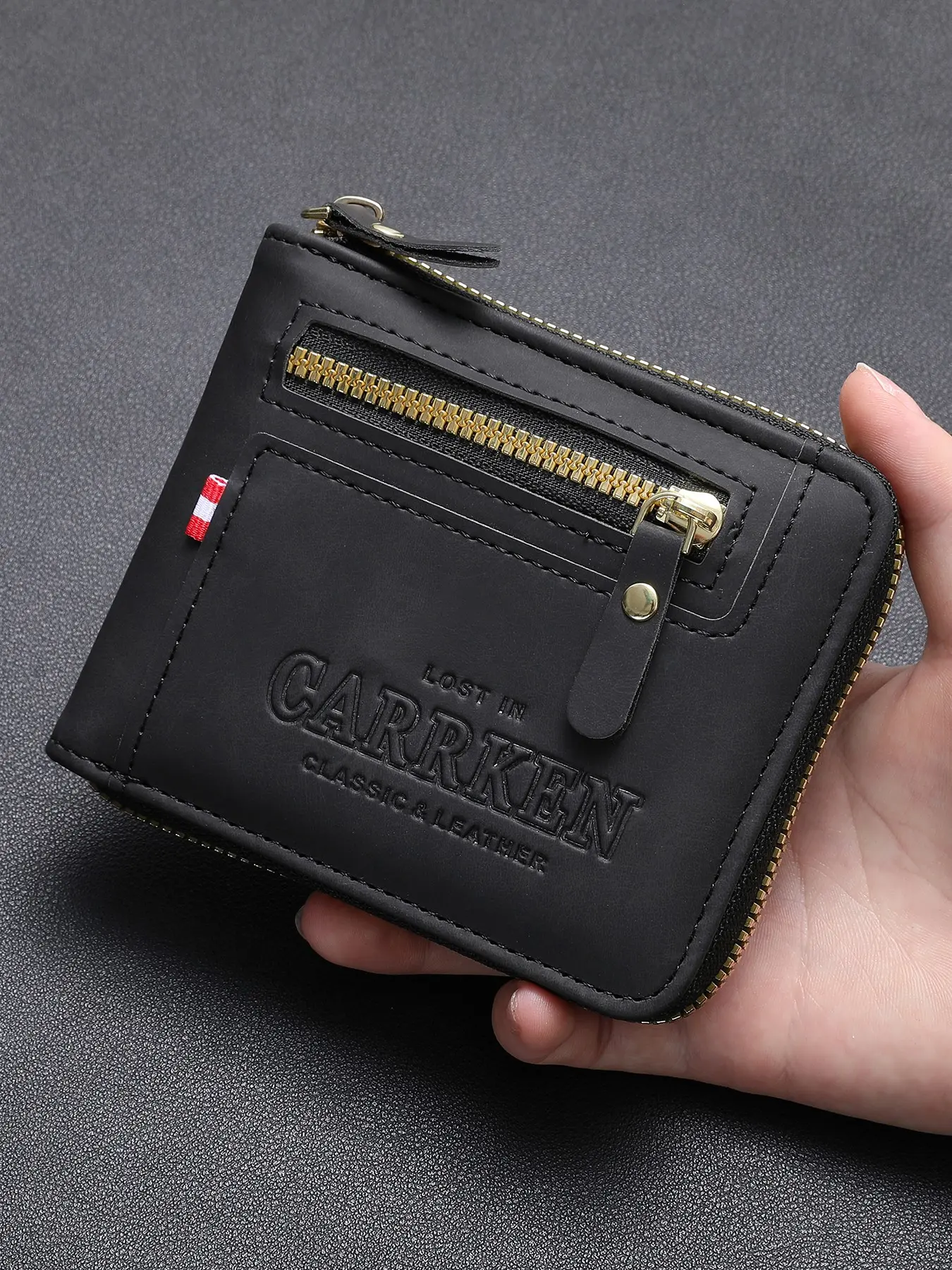Men's Business Zipper Short Wallet, Fashionable Wallet, Fashion Spliced Design, Multi-Functional Coin Purse, Holds Credit Cards, ID, Coins, Gift for Boyfriend Father Son, Business Style Wallet, Wallet With Id, Zip Up Wallets