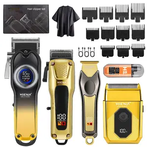5-piece men's electric grooming and hair cutting set, Cordless trimmer set, Trimmer kit, including hair clippers, electric thrusters and razors, USB charging, comb, suitable for family hair cutting, daily shaving, and men's holiday gifts