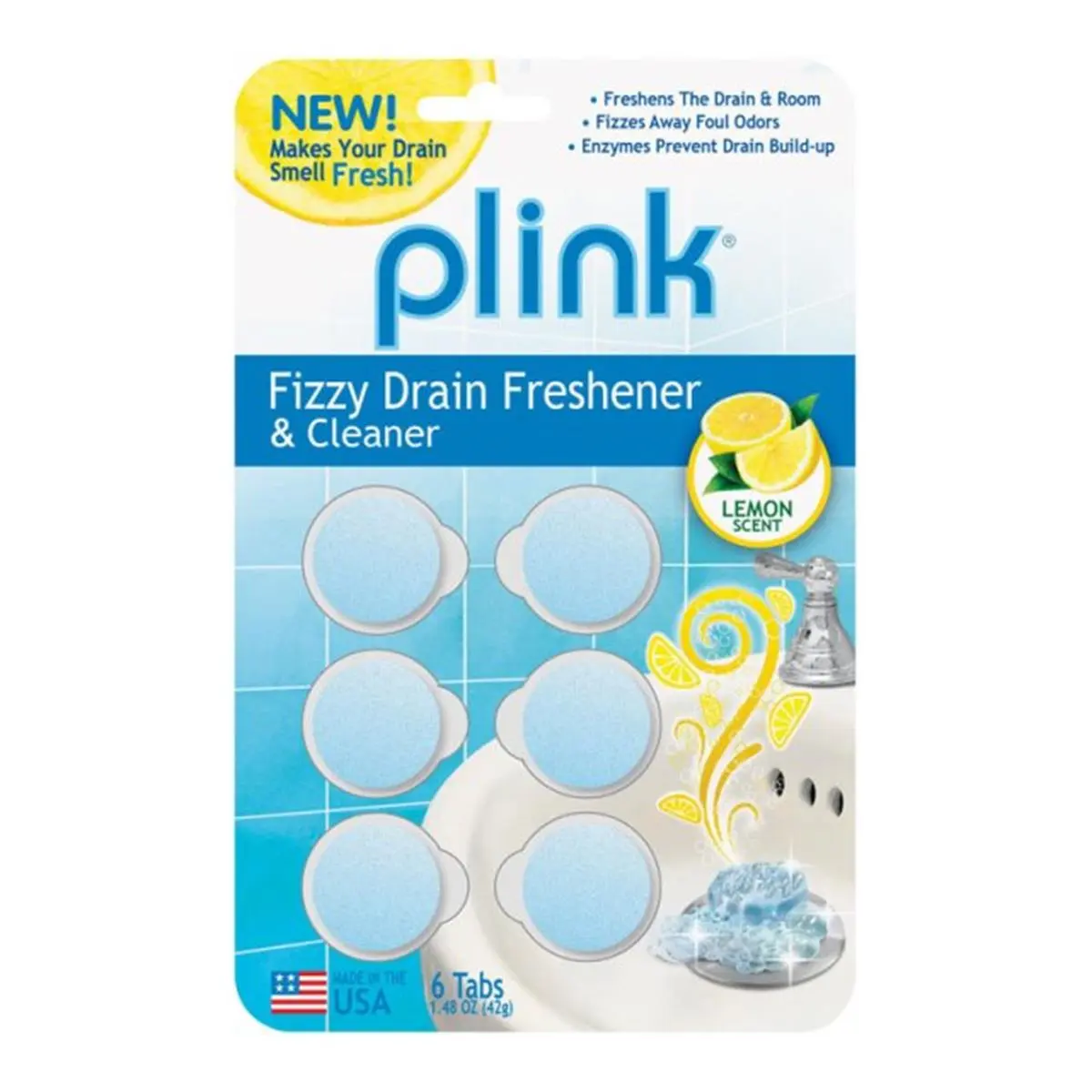 212 MAIN Plink PDF12T Fizzy Tabs Drain Cleaner, Household Drain Maintenance Solution