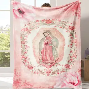Virgin Mary printed flannel blanket, a comfortable and lightweight soft portable covering blanket, suitable for birthdays and all seasons. It is a gift suitable for fans, friends, children and parents.