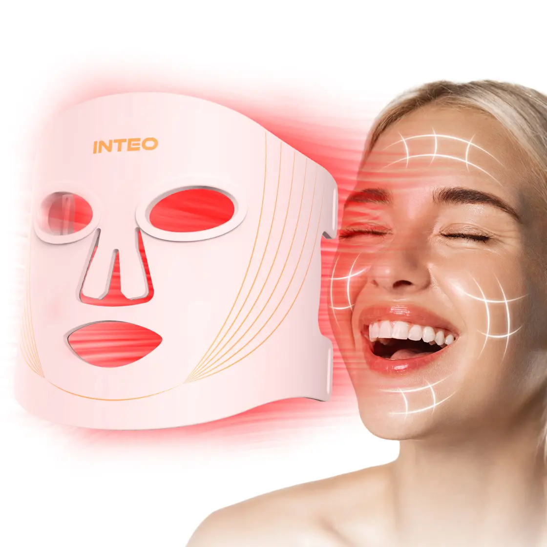 LED Infrared Light Therapy Mask - Rechargeable Battery Travel Size Wireless Facial Beauty Device, Skin Repair, Acne Prone Care, 1-Year Warranty, Ideal Summer Gift for Face Mask Glowing Skin, Silicone, Led Mask