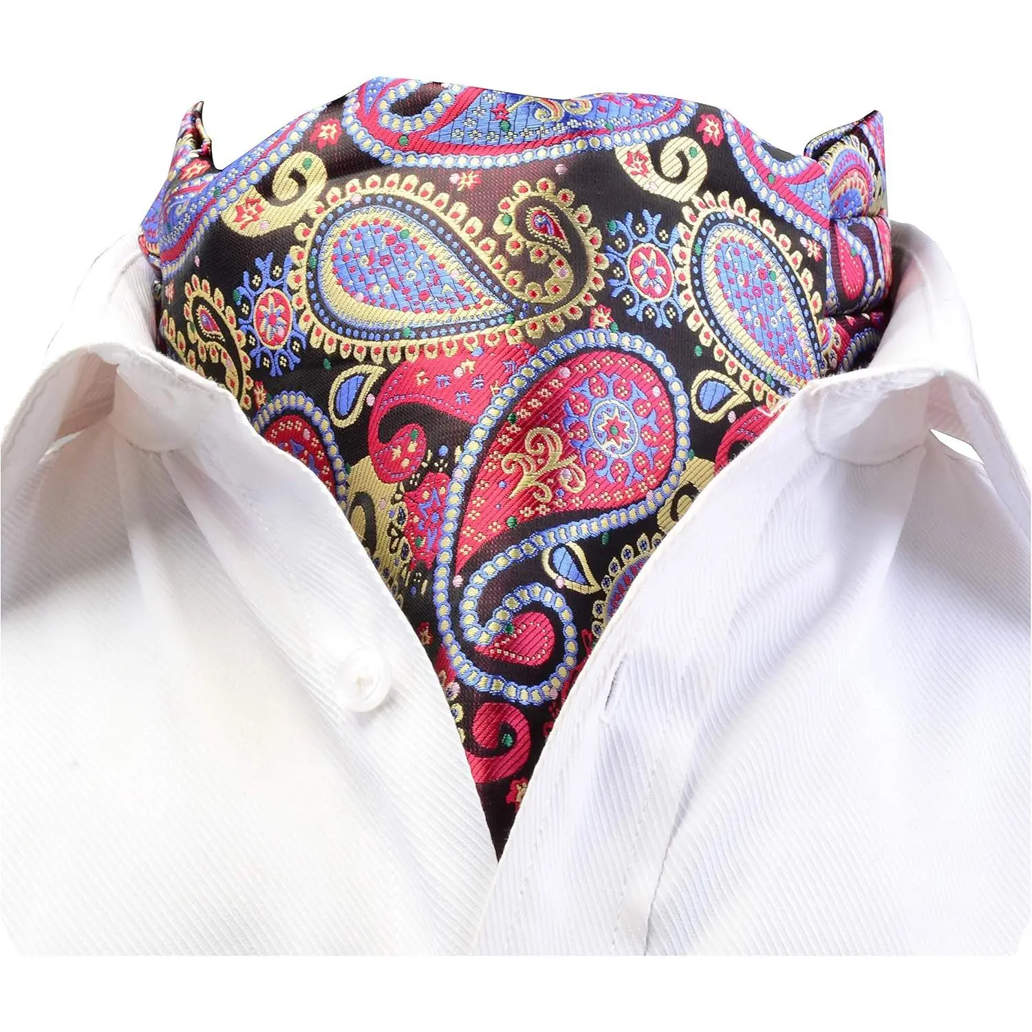 Men's Cravat Self Tie Paisley Jacquard Woven Floral Luxury Ascot