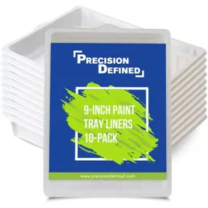 Paint Trays, Paint Roller Trays Liner, Plastic Paint Pan for Roller Brushes, Painting Tray with Deep Paint Pocket, 10-Pack 9-inch (23 cm)