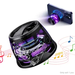 2-in-1 Magnetic Bluetooth Speaker,Mini Wireless Bluetooth Speaker,Phone Holder,Small/Portable/Multifunctional with RGB Lights & Strong Magnetic Strength,Travel & Gift Ideas