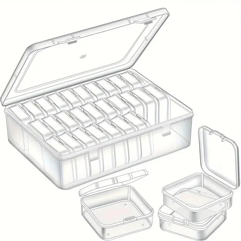 Clear Jewelry Storage Box, 1 Count Large Durable Storage Box with 30pcs Small Boxes, Home Organizer for Jewelry & Small Items