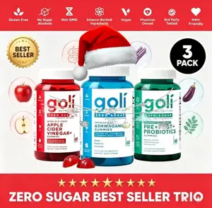 1x Zero Sugar Trio Gummies | 3-in-1 Pre Post Probiotic + Apple Cider Vinegar with Vitamin B12, Ashwagandha, L-Theanine & Vitamin D | Gluten-Free, Vegan, Non-GMO, Gelatin-Free