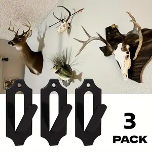 3Pcs/Set Mount Skull Hanger,Skull Mount for Hanging Deer Mule Antelope Coyote and Small Game Animals,Black Mount Wall Hanger Hook,Utility Hooks