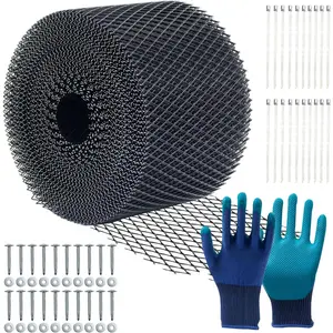 5 Inchx100  Gutter Guard Mesh Roll,Leaf Filter Gutter Protection Roll,Gutter Cover Screen DIY Protection,20? Fixed  with 20 Self-Tapping Screws and Protective Gloves (Black 5inch X 100ft)