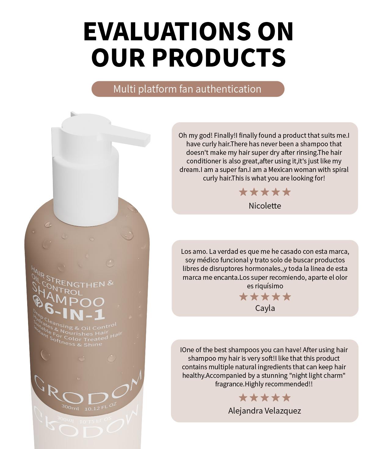 GRODOM Hair Growth & Repair Set, Amino Acid Shampoo & Keratin Hair Mask, Deep Conditioning for Damaged Dry Curly 3A to 4C Hair, Anti-Frizz Hydrating Treatment, Sulfate-Free, Scalp Refreshing, Strengthens Roots & Nourishing, 300ml x 2