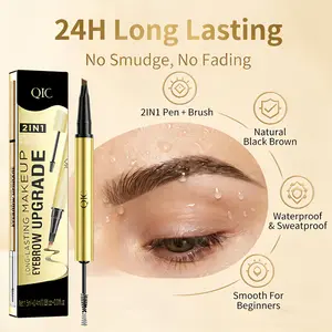 2-in-1 Waterproof Micro-Fork Eyebrow Pencil with Brush, Long-Lasting Brow Pen for Natural Defined, Smudge-Proof Brows All Day, Smudge-Proof Makeup Tool for Daily Use & Soft Glam - Suitable for Beginners, Makeup Lovers & Daily Use
