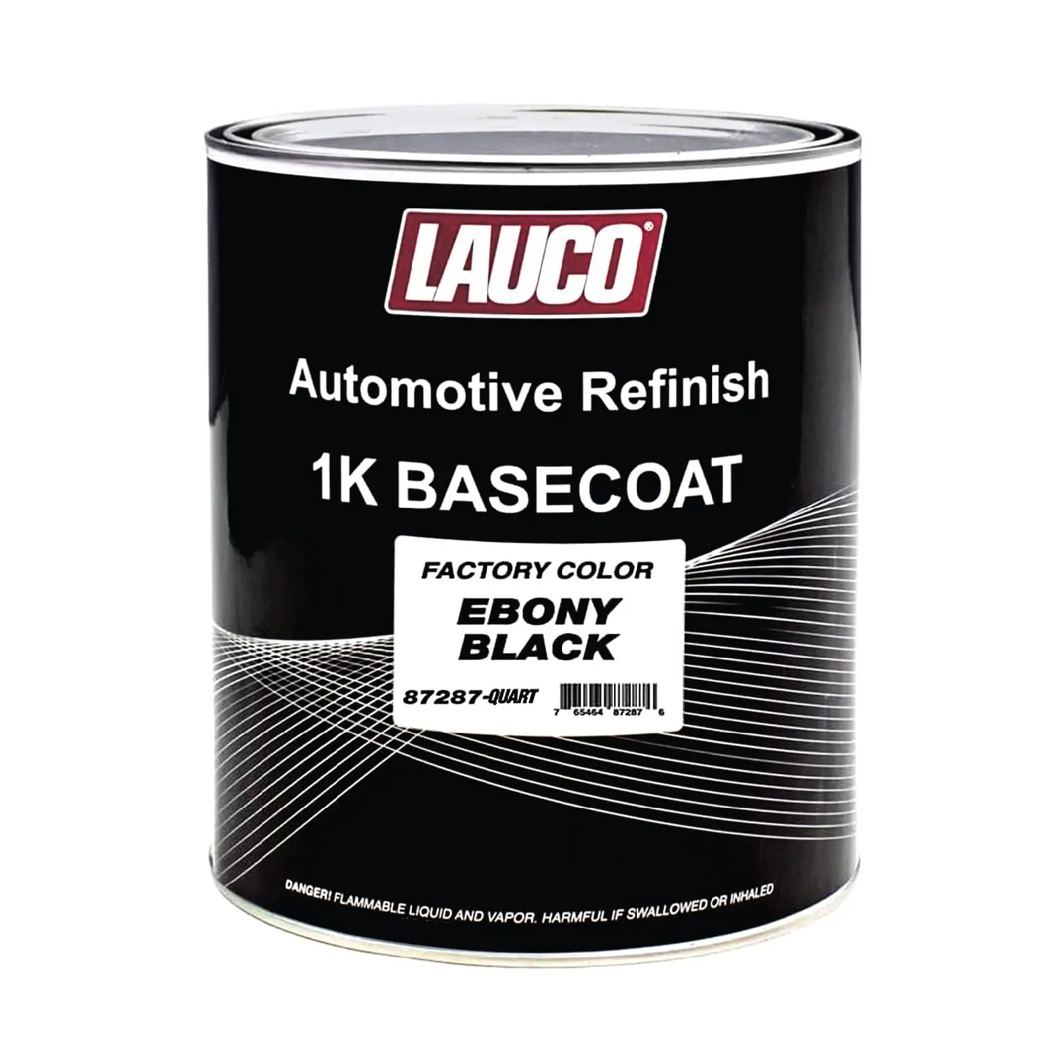 LAUCO Black 1K Basecoat Automotive Paint – Factory Color Match Ebony – 1 Quart – Spray Gun Ready – Deep Black Finish – Mixing Ratio 1:1 – Auto Body Refinish [87287-Quart], Rich Black Finish