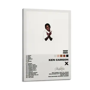 Ken Carson X Poster for Bedroom Aesthetic Canvas Wall Art Living Room Posters Painting Picture Print Modern Family Decor Artist Bathroom Poster