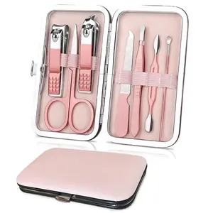 7-in-1 Premium Stainless Steel Manicure Pedicure Kit, Lightweight Professional Nail Clippers, Scissors & Cuticle Care Tools with Luxurious Portable Travel Case, Gift for Women (Beauty & Personal Care) Lightweight