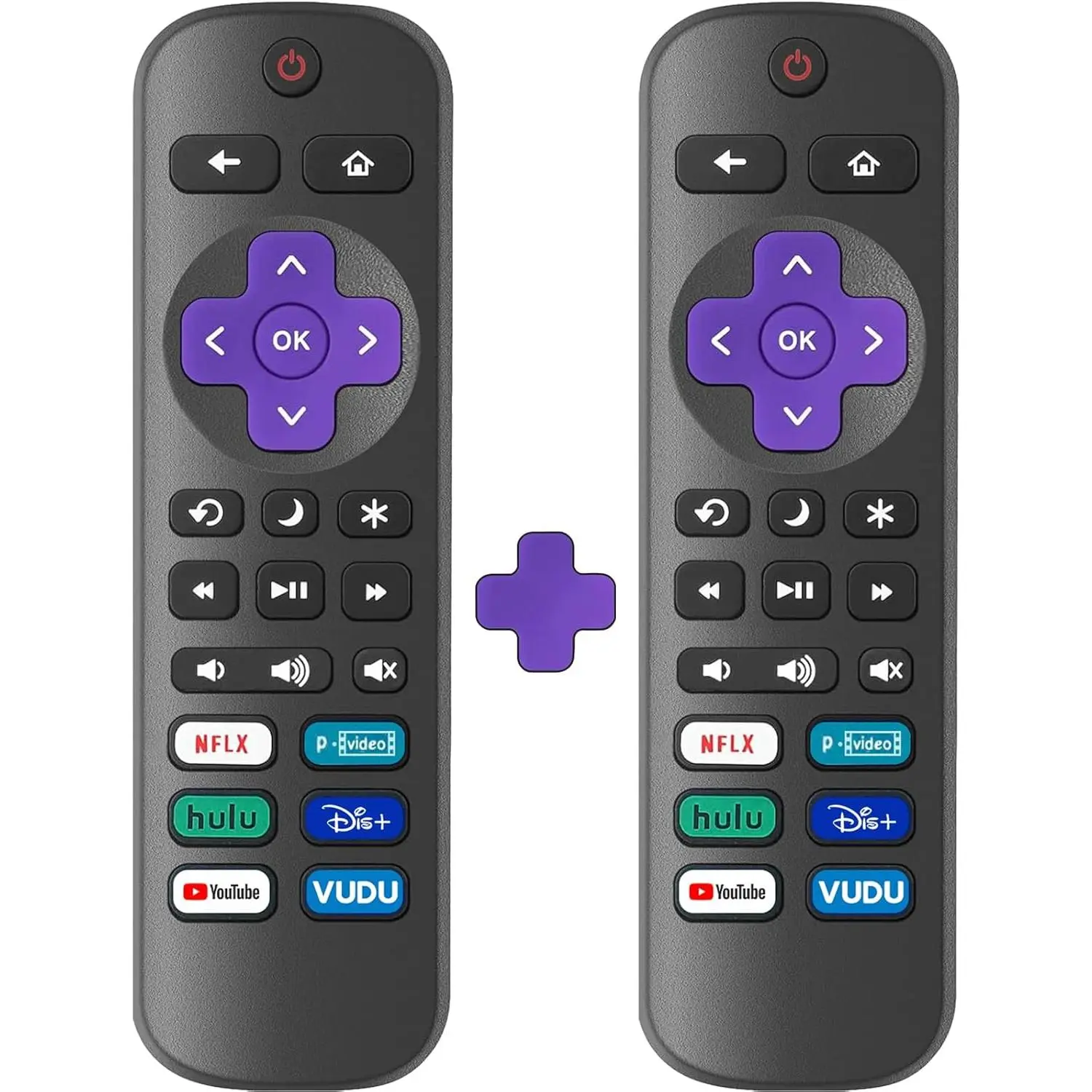 2-Pack TV Replacement Wireless Controller Remote Controls, Audio & Video Accessories for TCL/Hisense/Onn Series TVs (Not Compatible with Stick, Box or Device), Synthetic, Multi-Pack