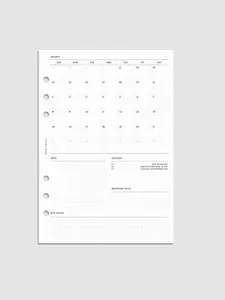 2026 Dated Monthly Admin Planner Inserts | Sunday Start