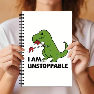 Cartoon Dinosaur Design Spiral Notebook for School and Work, Cute Notebook Journal, Ideal Birthday and Christmas Gifts