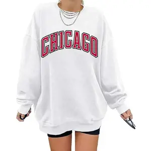 Women’s Oversized Sweatshirts Los Angeles California Hoodies Crewneck Long Sleeve Boyfriends Pullovers Tops
