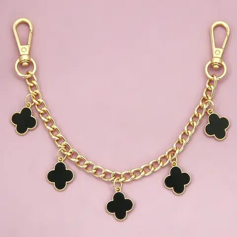 Bag Charm Four-Leaf Clover Bag Chain Multiple Colors Available Faux Mother-Of-Pearl Metal Chain Pendant Purse Chain Charm French-Inspired Light Luxury Minimalist & Versatile Style Commuting Women, Charms For Bags, Bag Accessories Charms
