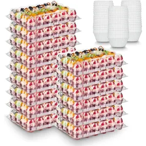 (24 Pack x 15 Sets) Mini Cupcake Containers with 375 Pack Cupcake Liners, Plastic Stackable Clear Disposable Cupcake Holder Boxes Carrier Trays with High Dome - MINI SIZE