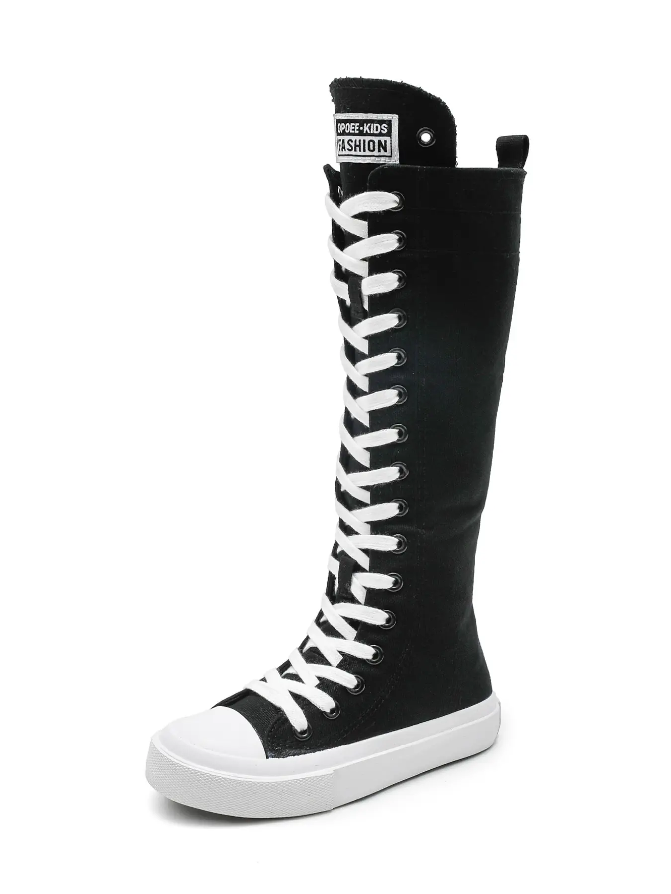 OPOEE Kids high Tops Boys and Girls High Top Children's Canvas Shoes Fashion Street Dance White Campus Shoe Outdoor Leisure Sneakers Shoes Knee high Shoes for Girls Knee Boots Durable Solid Color Boots